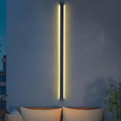 Black Long Strip LED Waterproof Modern Outdoor Wall Lights Porch Lights-Lighom