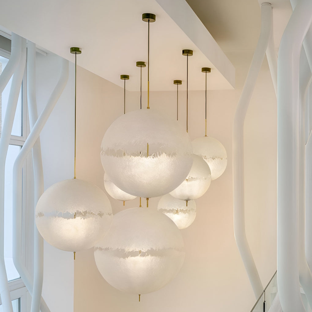 Moon Shaped LED White Nordic Pendant