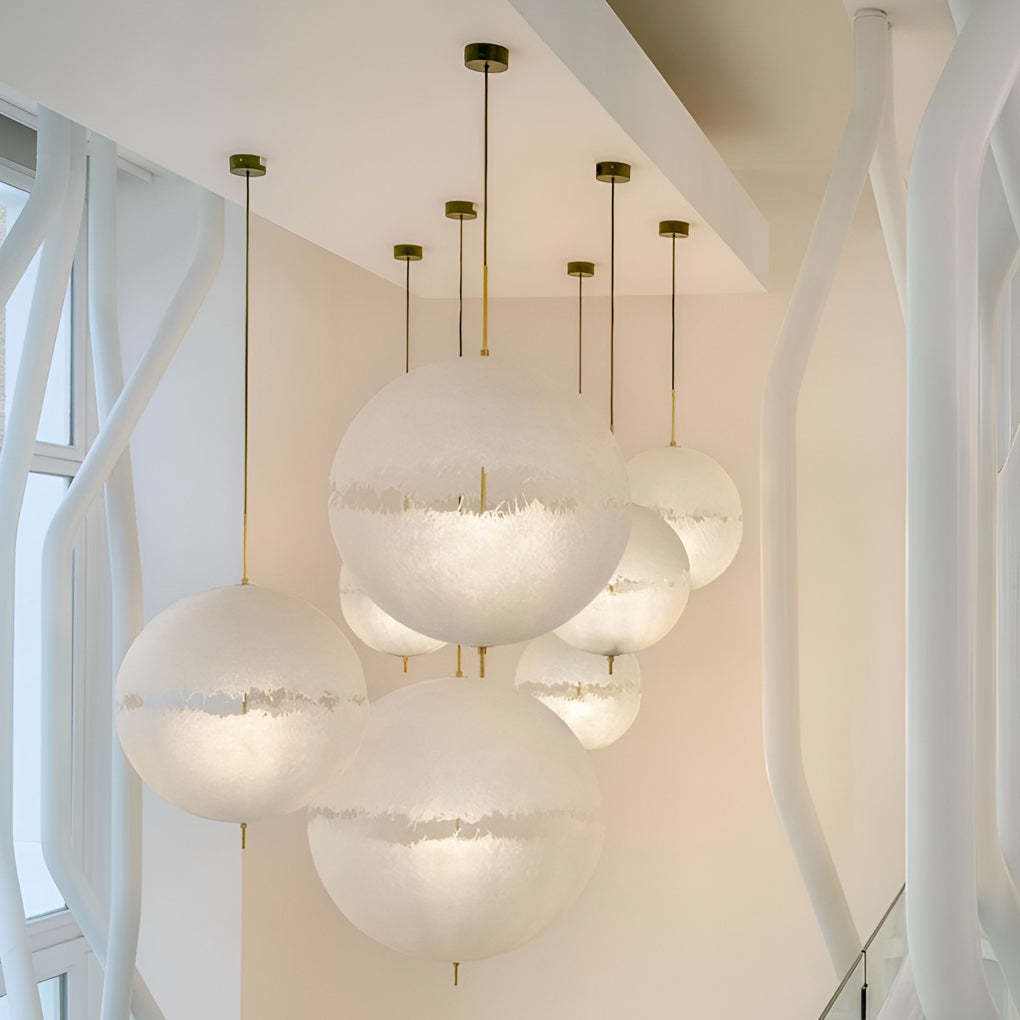 Moon Shaped LED White Nordic Pendant