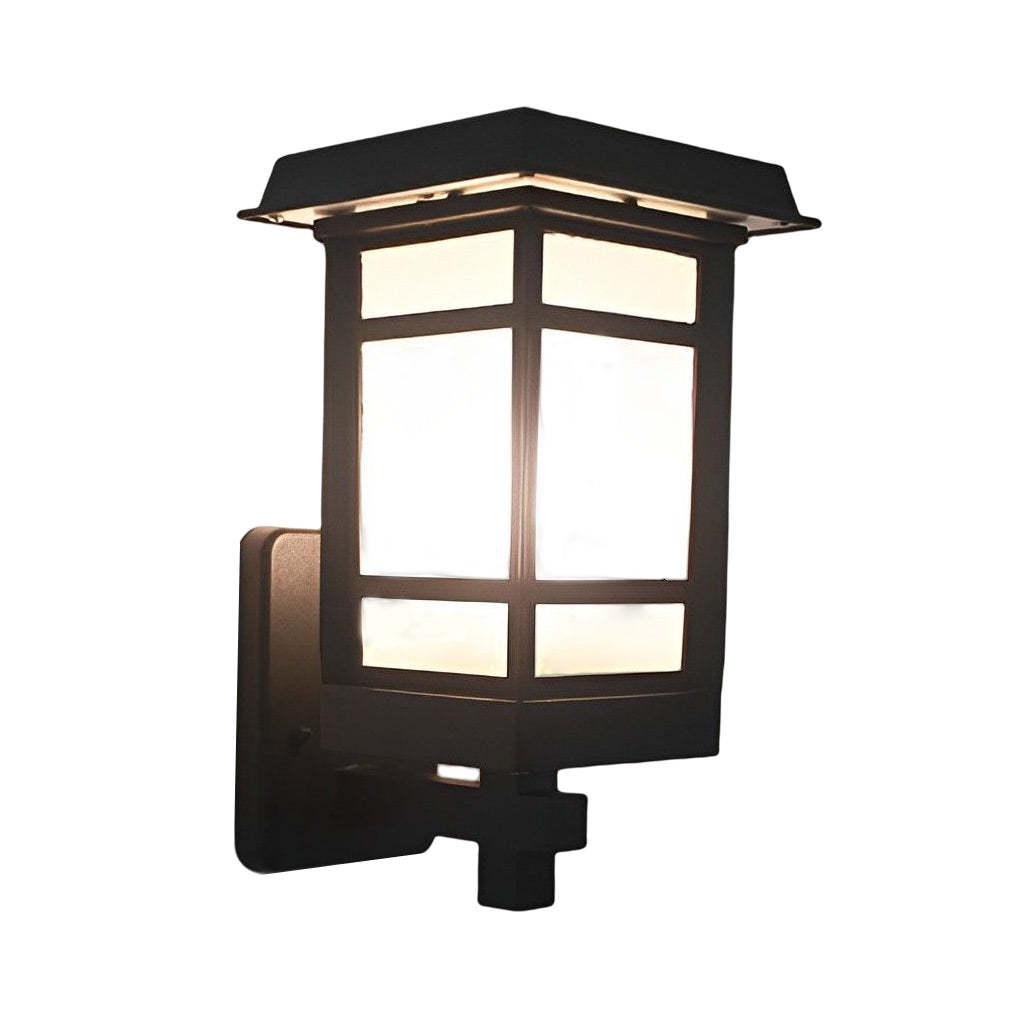Vintage Waterproof LED Glass Matte Black Retro Wall Lamp Exterior Lights-Lighom