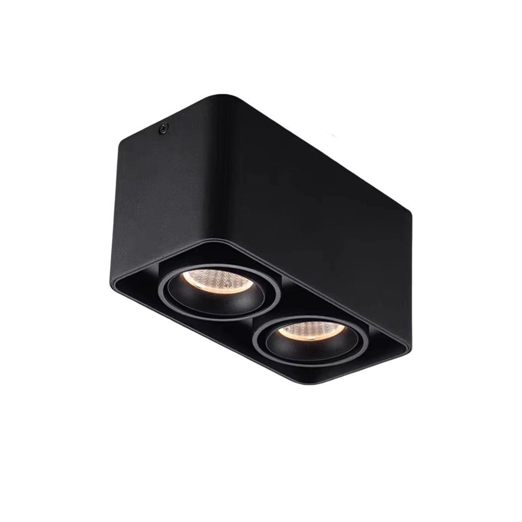 Square Adjustable 3-Step Dimming LED Ceiling Grille Light — Black / 1-Light / 3 Step Dimming