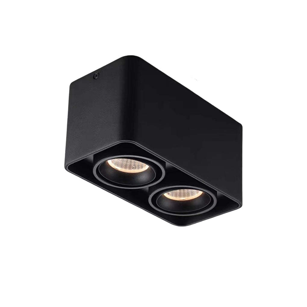 Square Adjustable 3-Step Dimming LED Ceiling Grille Light — Black / 1-Light / 3 Step Dimming