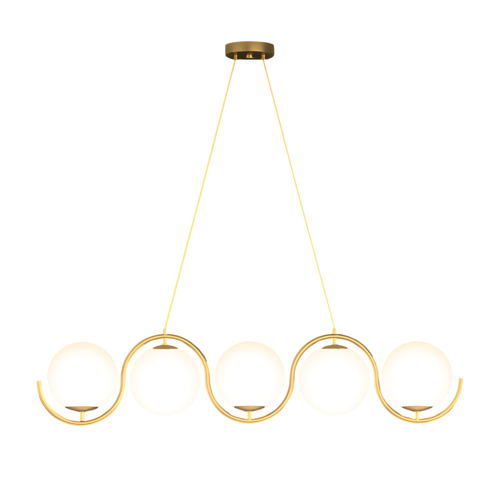 Wavy Linear Ball Glass Island Light