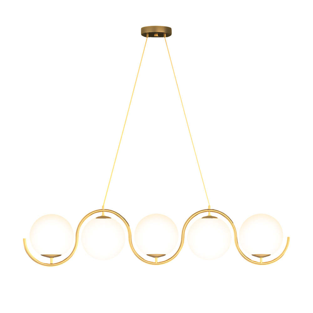 Wavy Linear Ball Glass Island Light