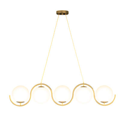Wavy Linear Ball Glass Island Light