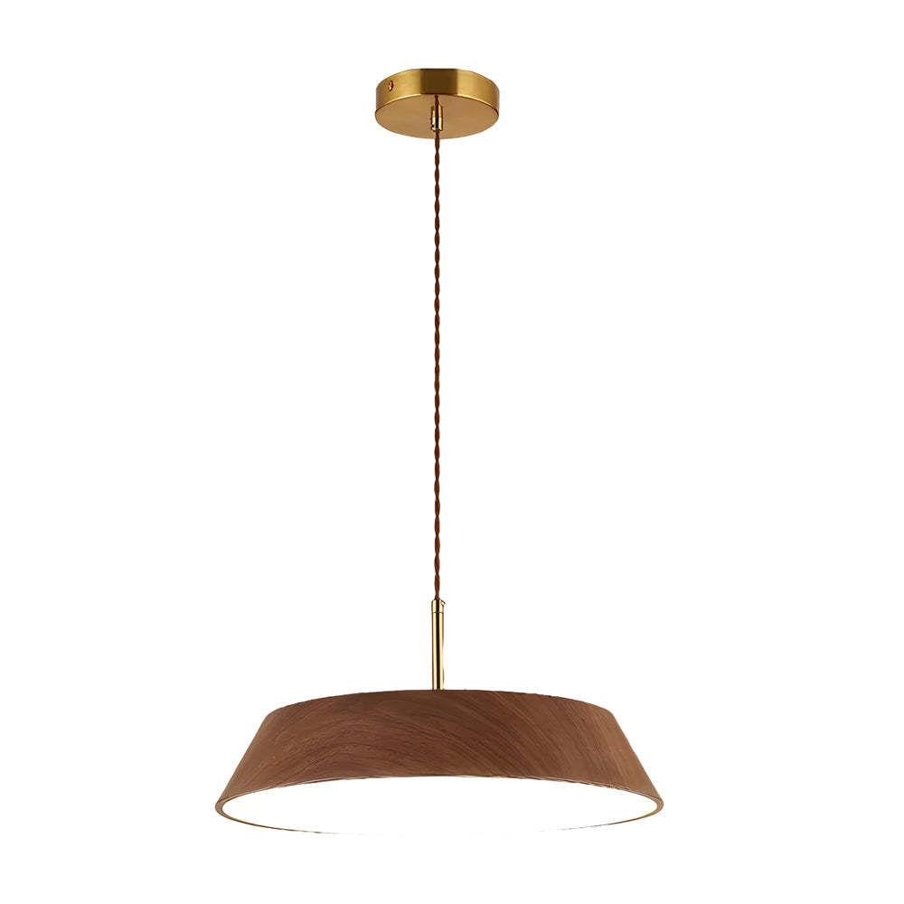 Round Wood Japanese LED Pendant Light