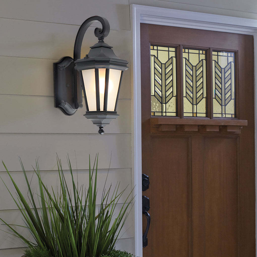 Minimalist Frosted Glass Waterproof European-Style Outdoor Wall Lamp-Lighom