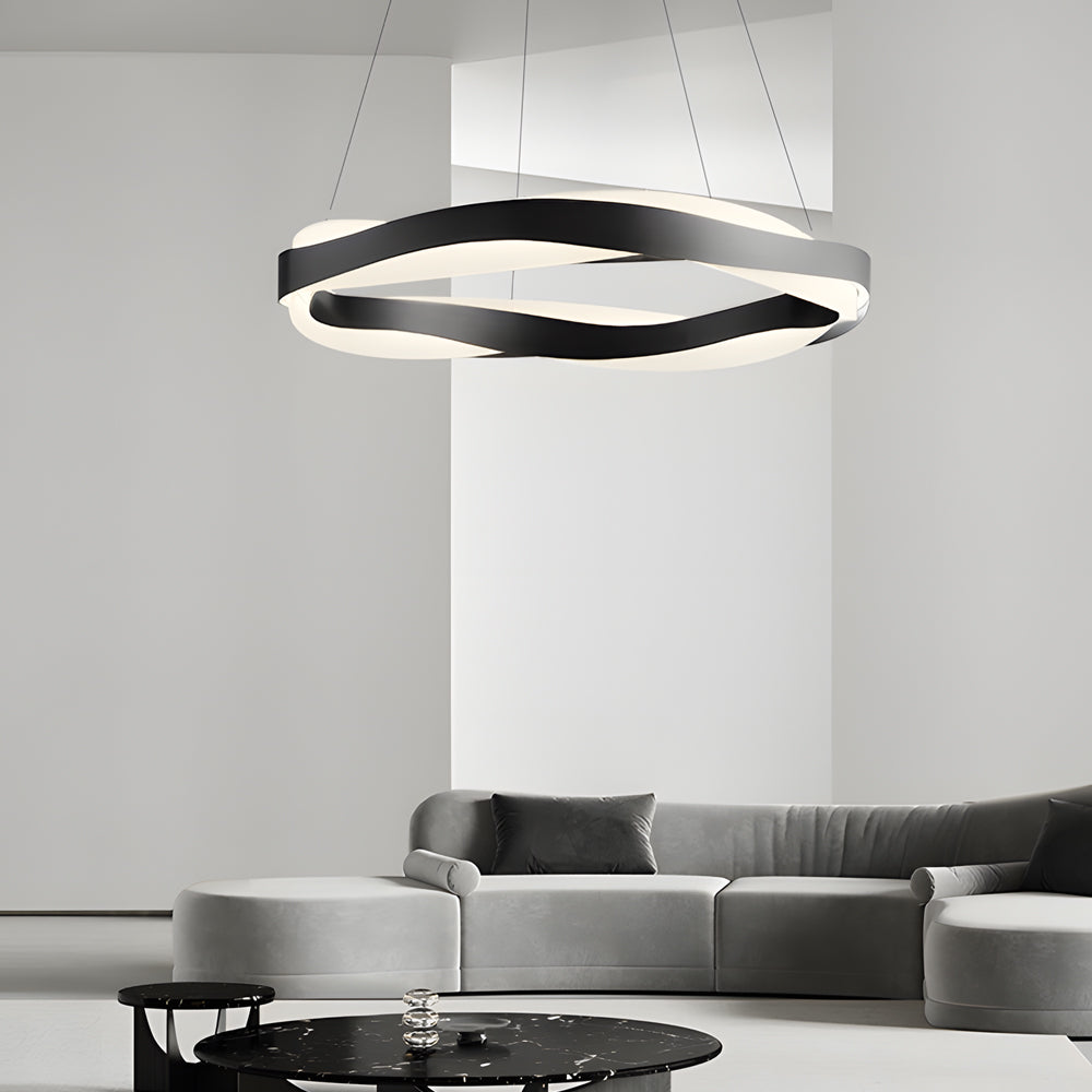 Linear Wavy Round LED Pendant