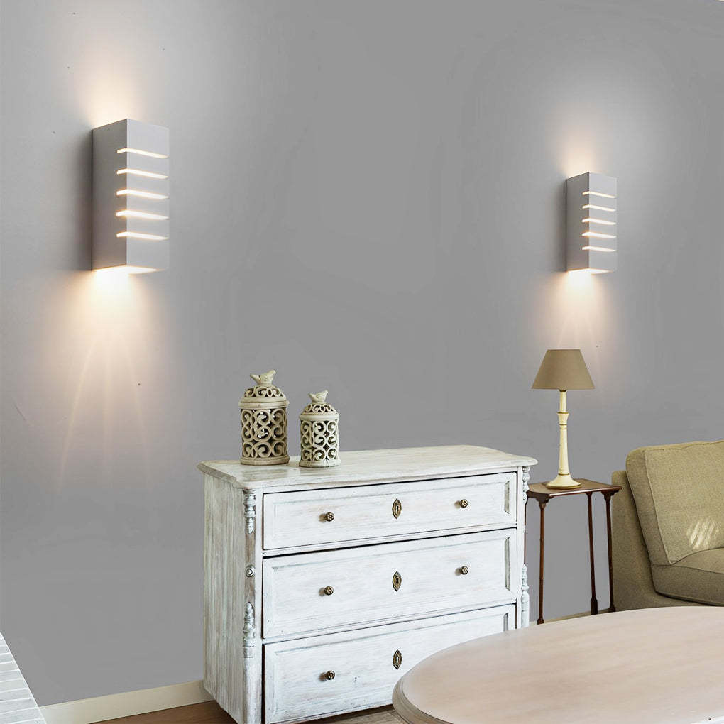 Rectangular Gypsum Glass Up-Down Wall Light