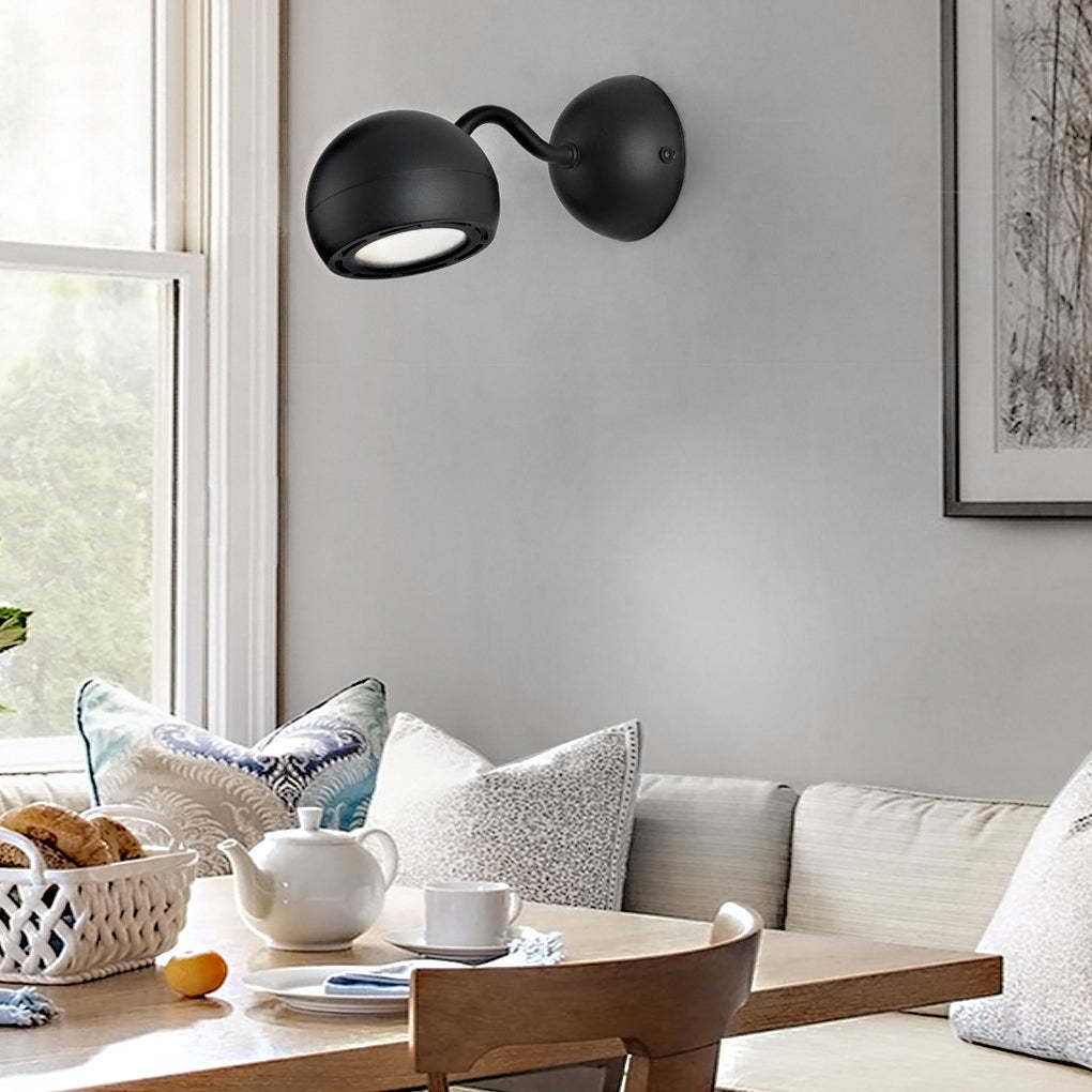 Round Adjustable Iron Minimalist Bedside Wall Lamp