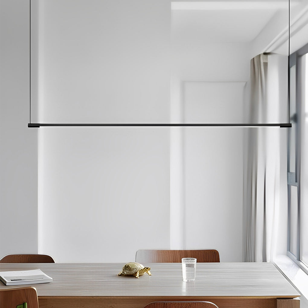 Modern strip decor pendant lighting in metal — 39" L / Warm White (3000K)
