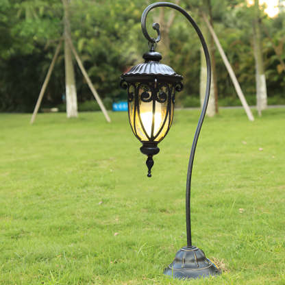 Waterproof Lantern Raindrops Glass Shade European Outdoor Lawn Lights-Lighom