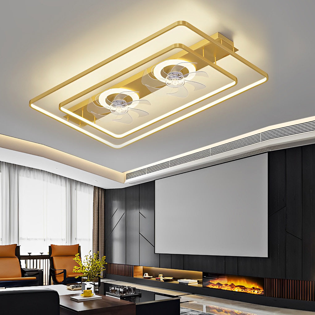 Rectangular LED Two-Fan Nordic Bladeless Fan