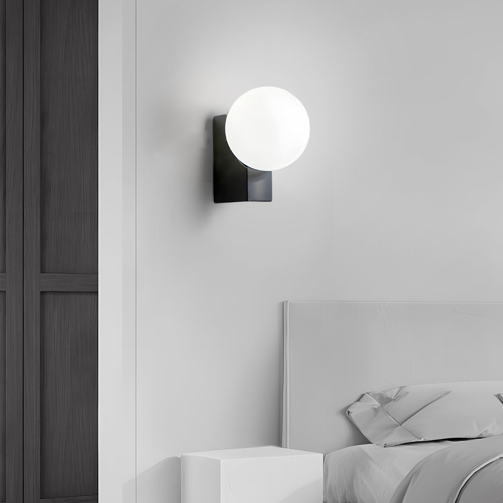 Cream White Glass Ball LED Wall Light with Dimmable Feature-Lighom