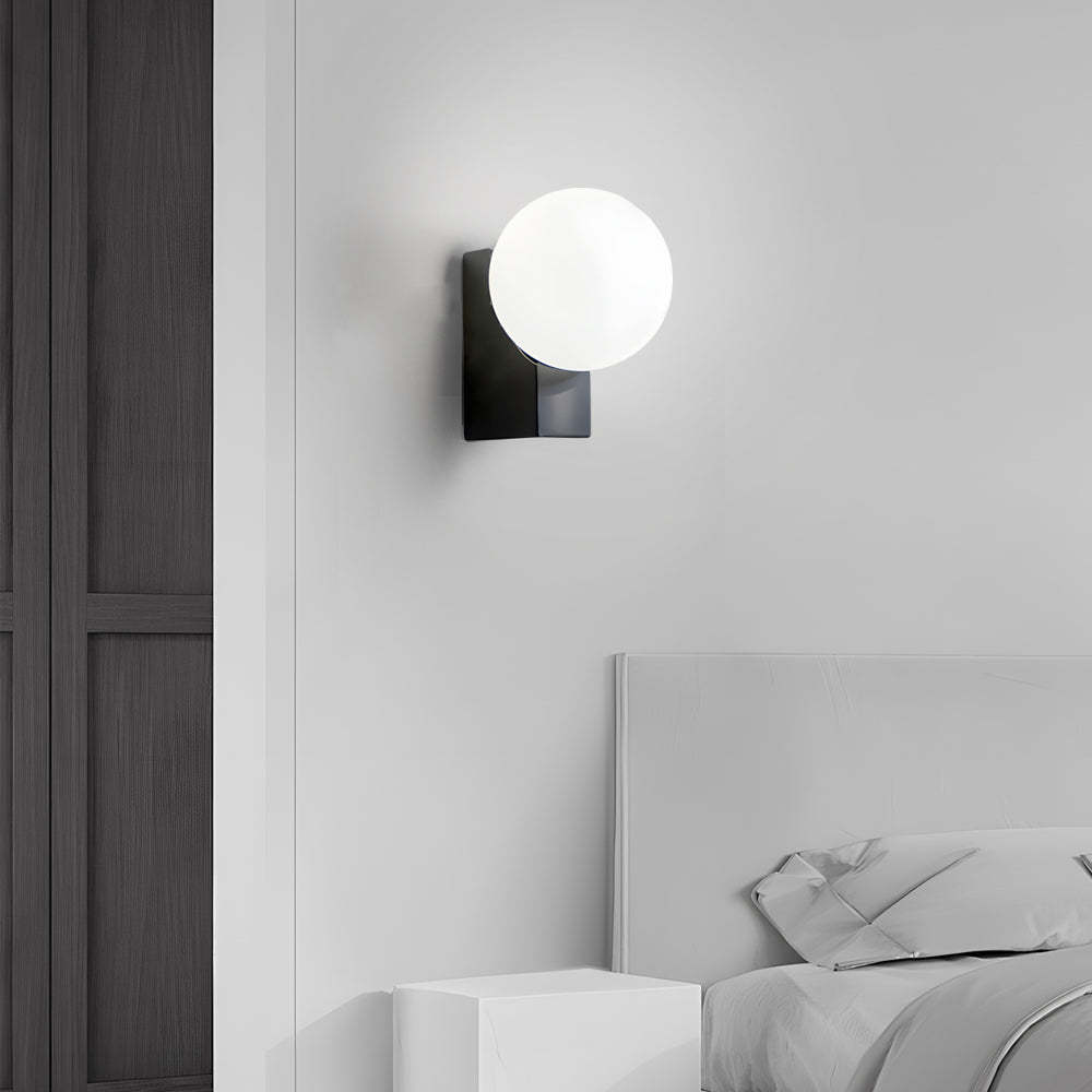 Cream White Glass Ball LED Wall Light with Dimmable Feature-Lighom