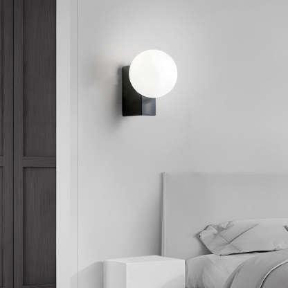 Cream White Glass Ball LED Wall Light with Dimmable Feature-Lighom