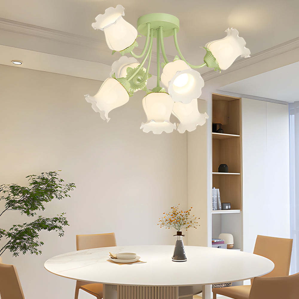 White Flower Dimmable Modern Ceiling Light
