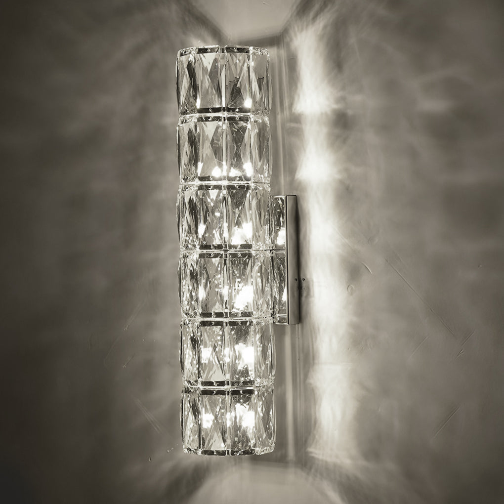 Cylindrical Crystal 3-Step Dimming LED Modern Wall Sconce