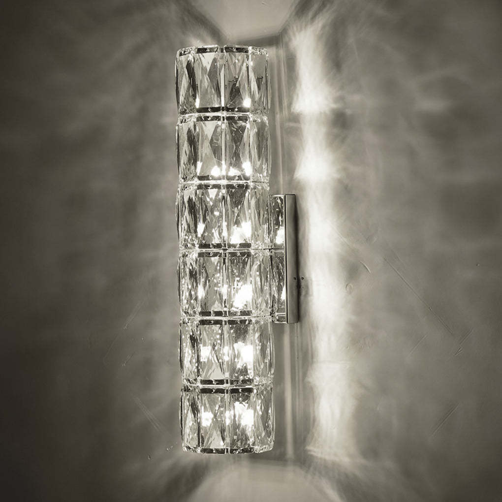 Cylindrical Crystal 3-Step Dimming LED Modern Wall Sconce