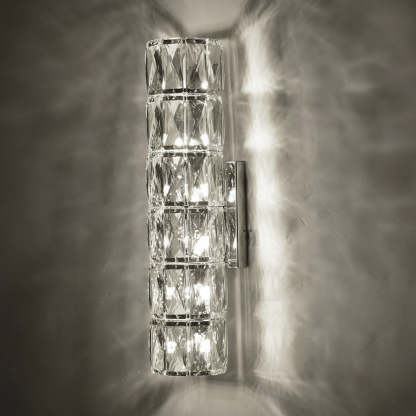 Cylindrical Crystal 3-Step Dimming LED Modern Wall Sconce