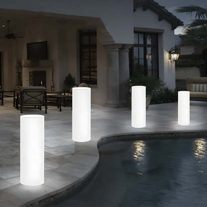 Cylinder PE LED Outdoor Floor Lamp with Remote, Color Changing RGB-Lighom