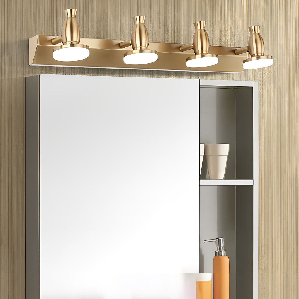 Adjustable Gold Bathroom Vanity Light with 180�� Rotatable Heads - 3/4 Light LED Fixture-Lighom