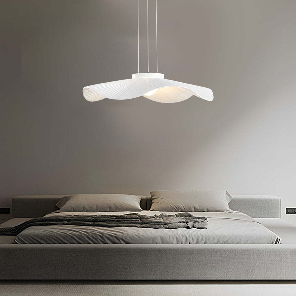 Pleated Fabric Flower Hat Dimmable Modern Ceiling Light