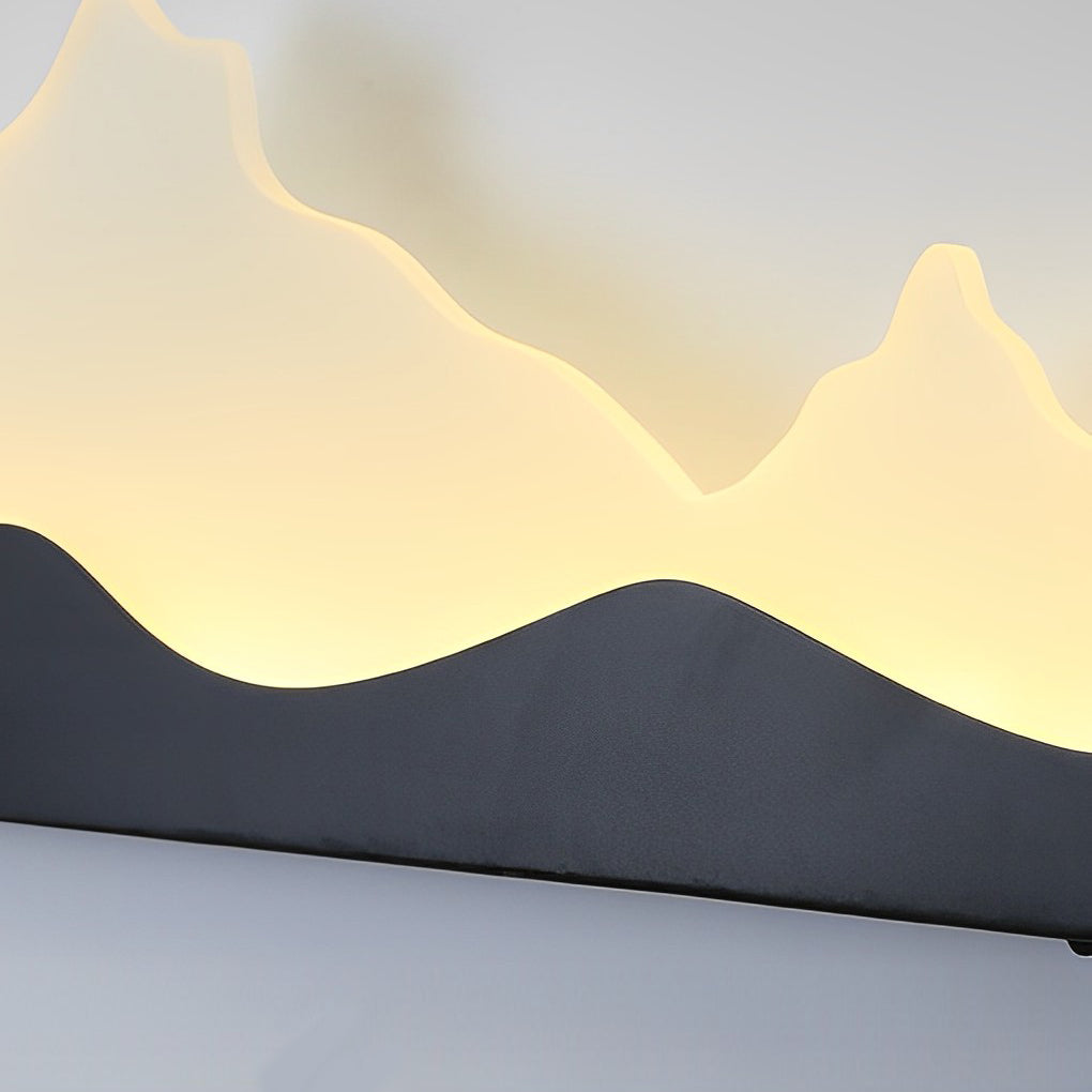 Rectangular Mountain Scenery LED Waterproof Black Outdoor Wall Lamp-Lighom