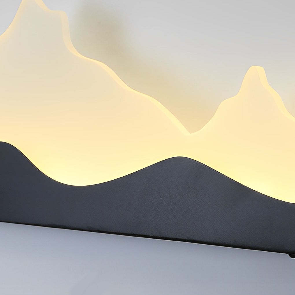 Rectangular Mountain Scenery LED Waterproof Black Outdoor Wall Lamp-Lighom