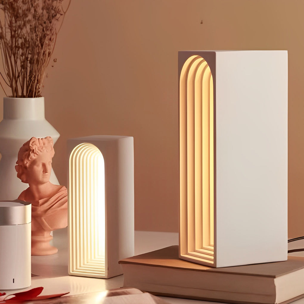 Nordic USB Concrete LED Rectangle Lamp