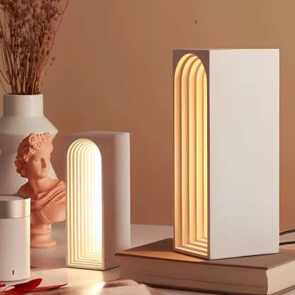 Nordic USB Concrete LED Rectangle Table Lamp-Lighom
