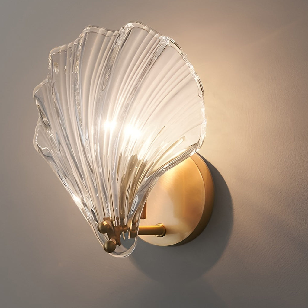 Creative Fan Shaped Glass Three Step Dimming Light LED Nordic Wall Sconce Lighting-Lighom