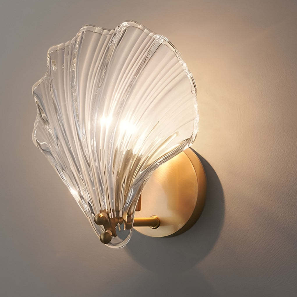 Creative Fan Shaped Glass Three Step Dimming Light LED Nordic Wall Sconce Lighting-Lighom