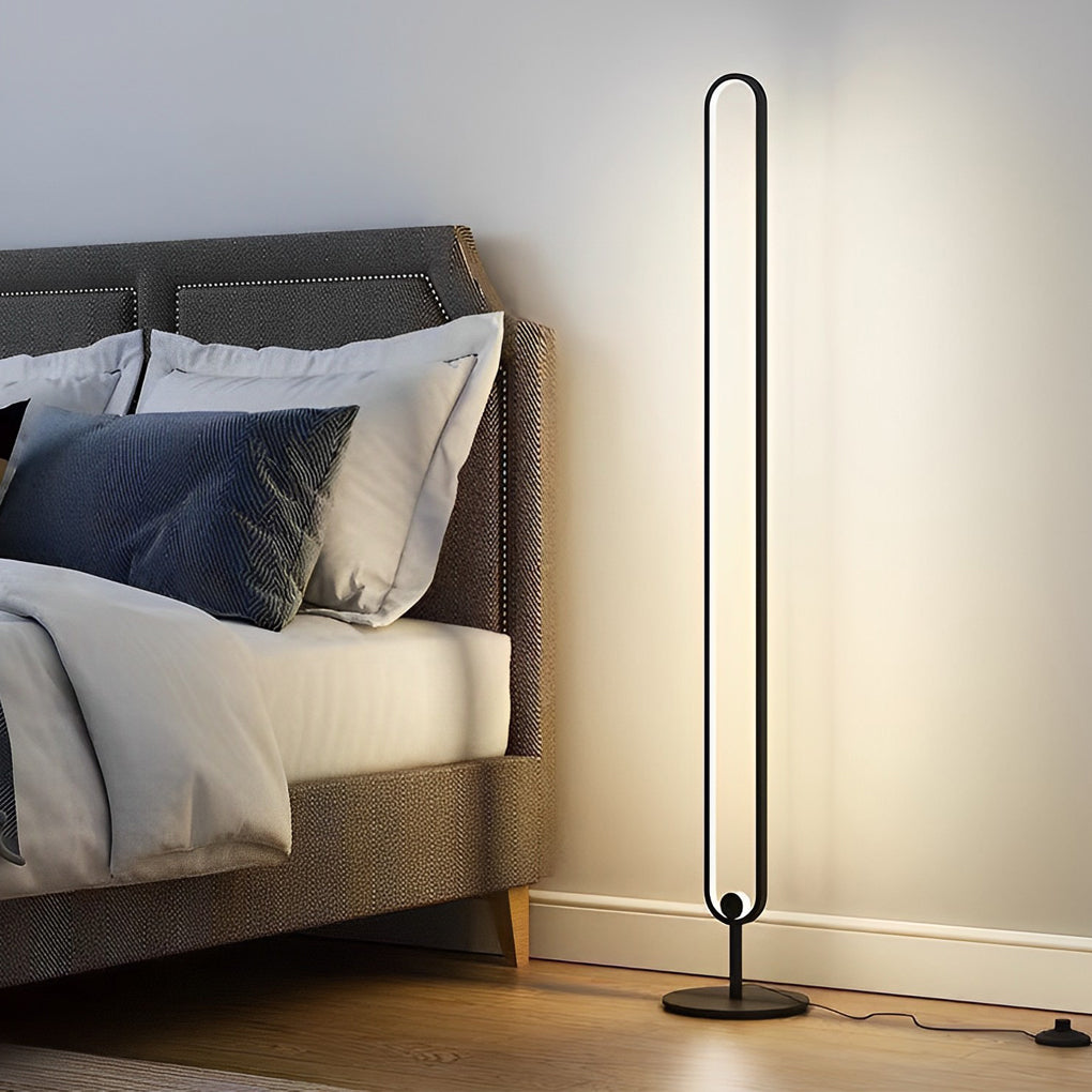 Minimalist LED Standing Oval Floor Lamp