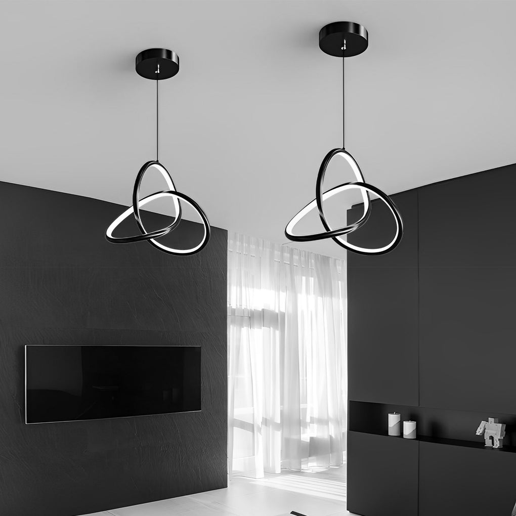 Lighom modern circular ring synthetic pendant lighting — Cool White (6000K) / White