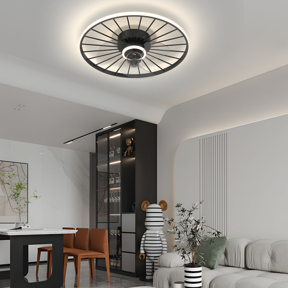 Round Silent Mute 3-Step Nordic Modern Ceiling Fan