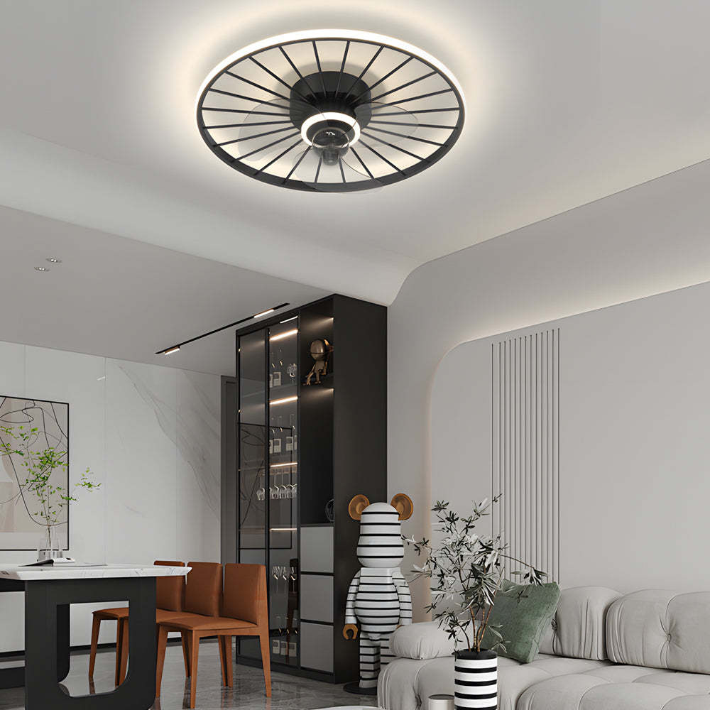 Round Silent Mute 3-Step Nordic Modern Ceiling Fan