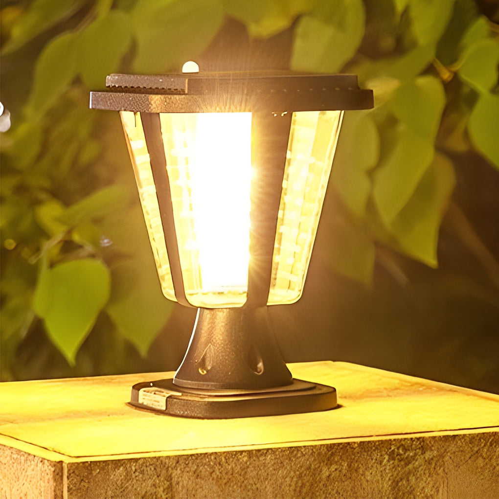 LED Motion Sensor Light-Control Modern Solar Post Cap Light