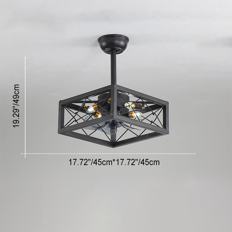 Industrial Minimalist Mount Ceiling Fan Light
