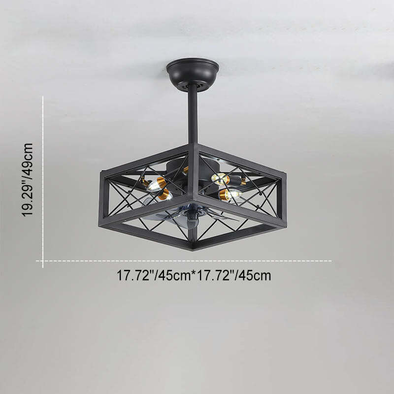 Industrial Minimalist Mount Ceiling Fan Light