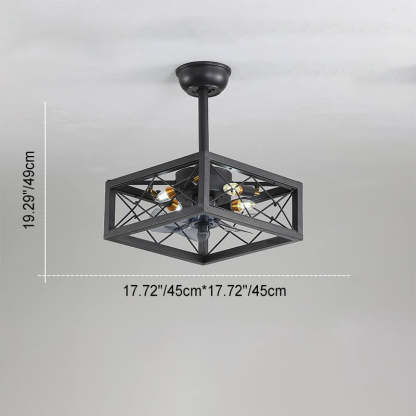 Industrial Minimalist Mount Ceiling Fan Light