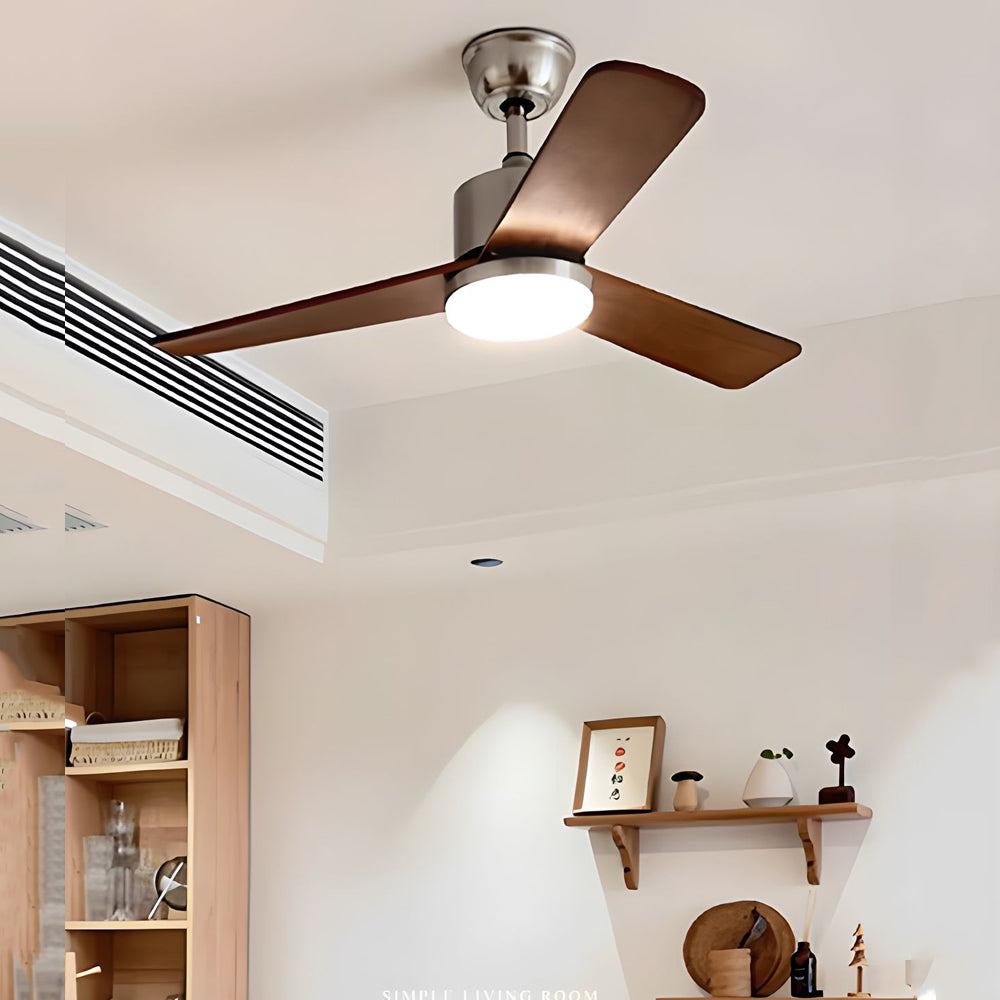42"/52" LED 3-Blade Wood Remote Ceiling Fan