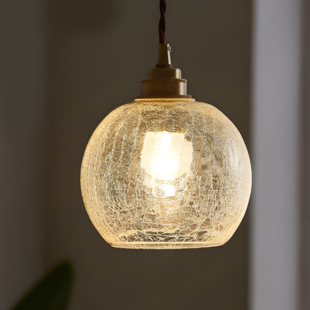 White glass cracked island pendant lighting - modern — Hollow Bottom