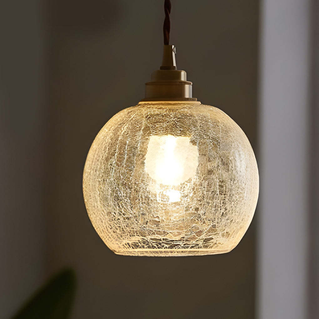 Spherical Cracked Glass LED Nordic Island Pendant Light