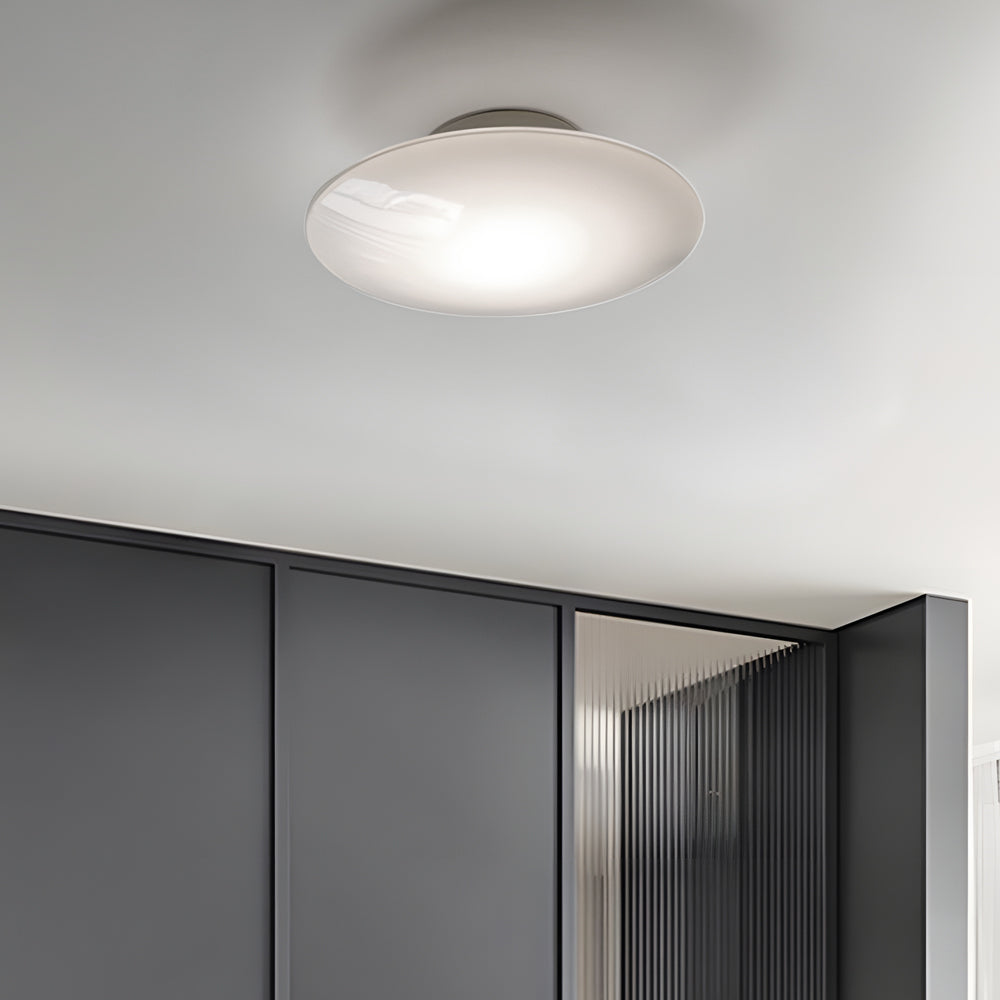Modern White Minimalist Bedroom Flush Mount