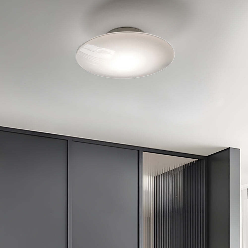 Modern White Minimalist Bedroom Flush Mount