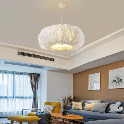 Minimalist Feather White Modern Pendant Chandelier
