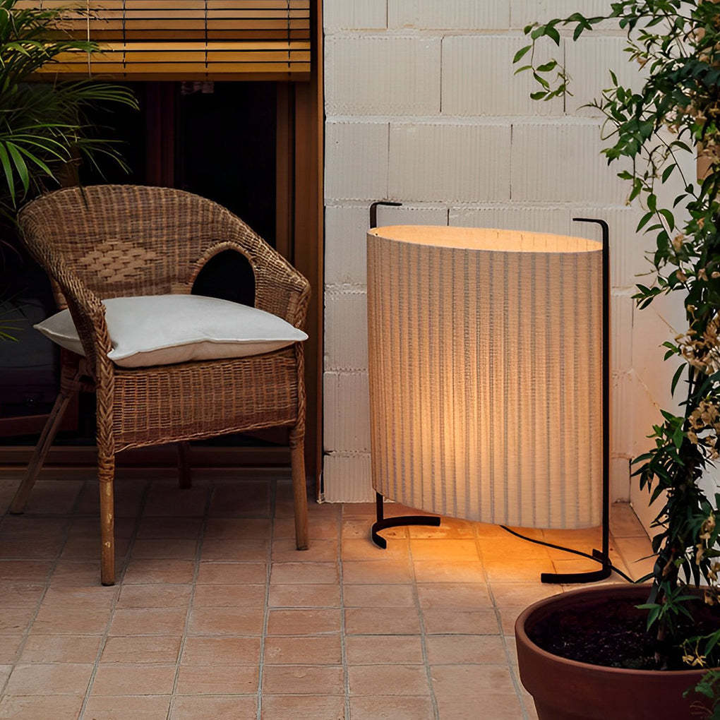 42 inch Modern Japanese-Style Fabric Outdoor Floor Lamp-Lighom