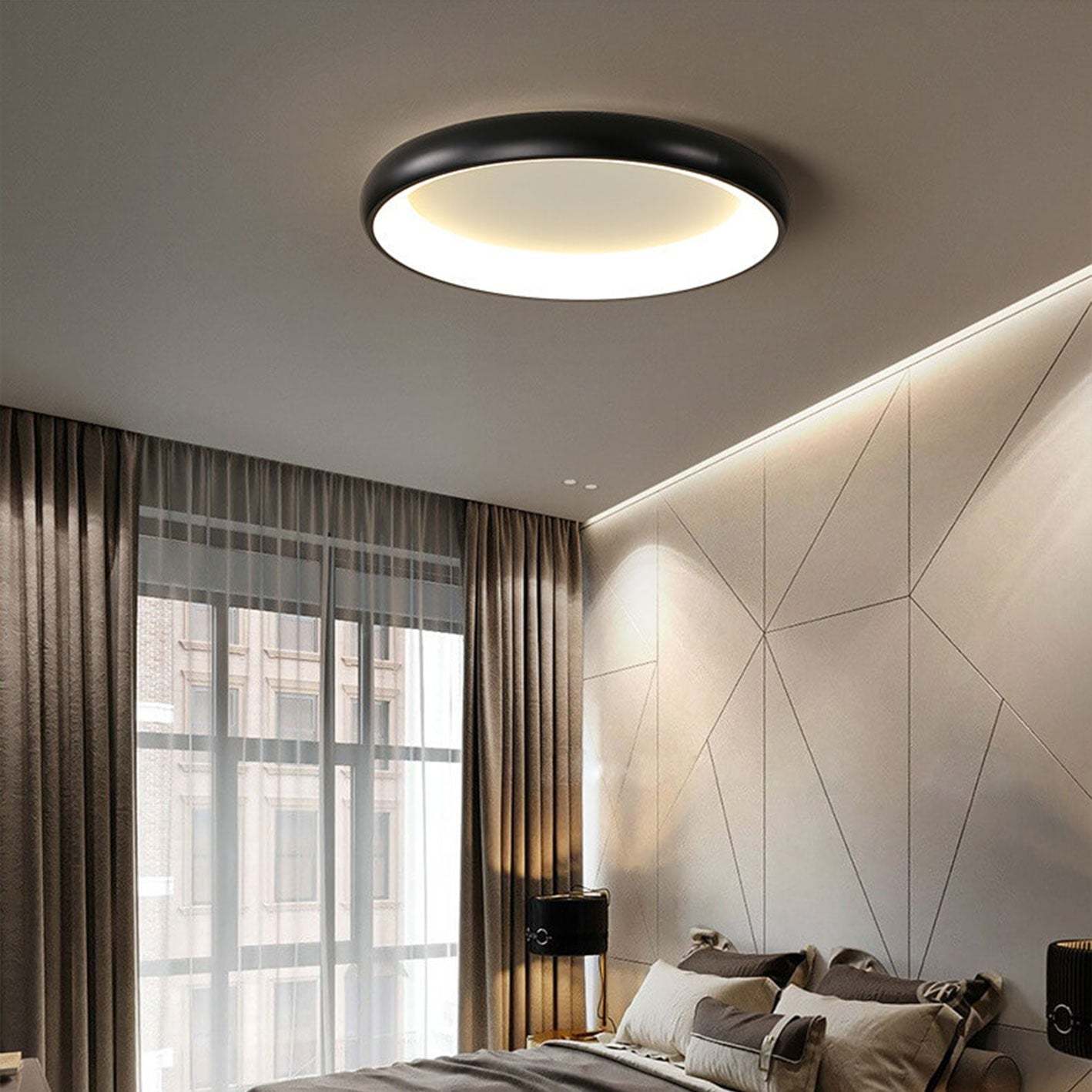 Minimalist Round Aluminum Acrylic LED Flush Mount Light