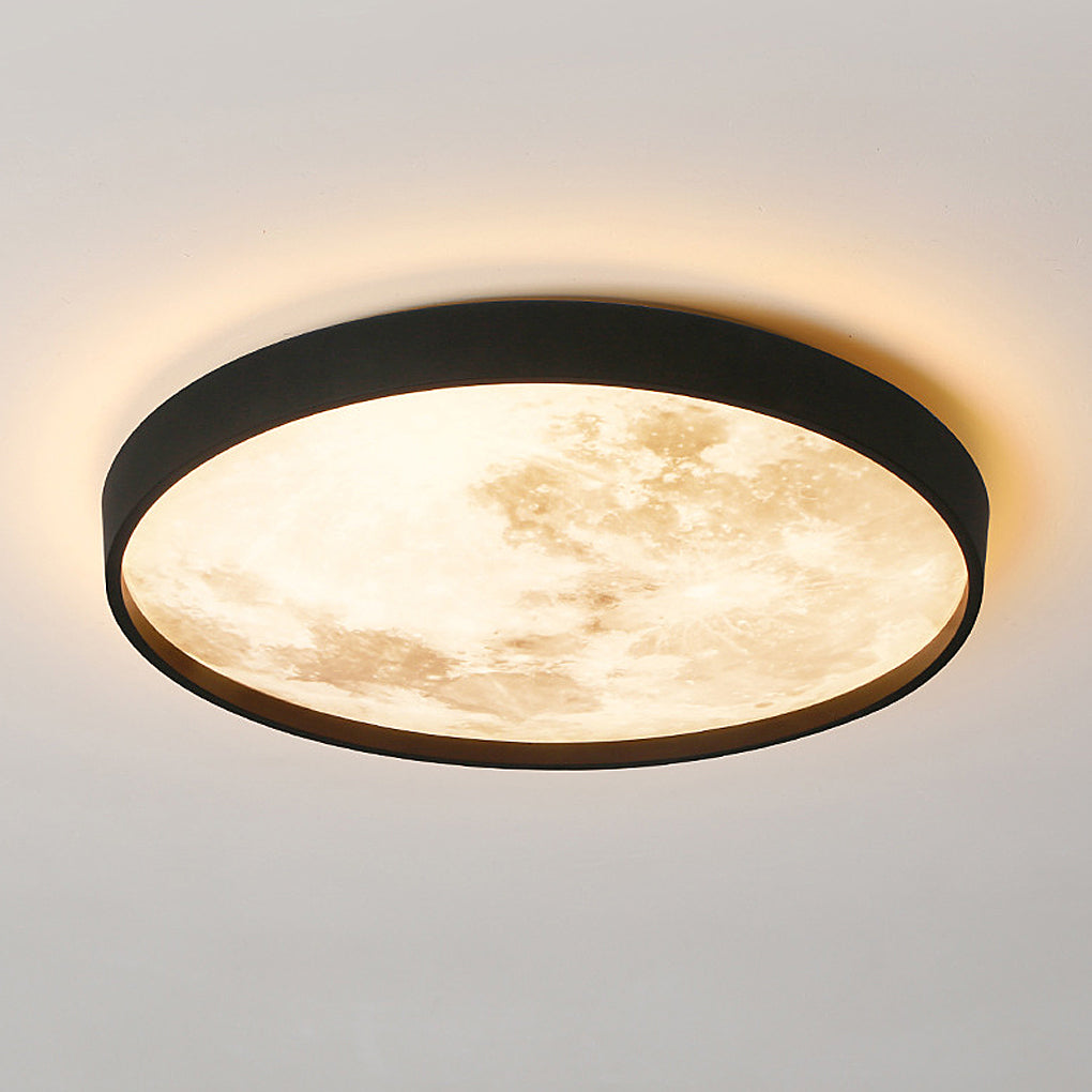 Moon Dimmable LED Modern Flush Mount Light